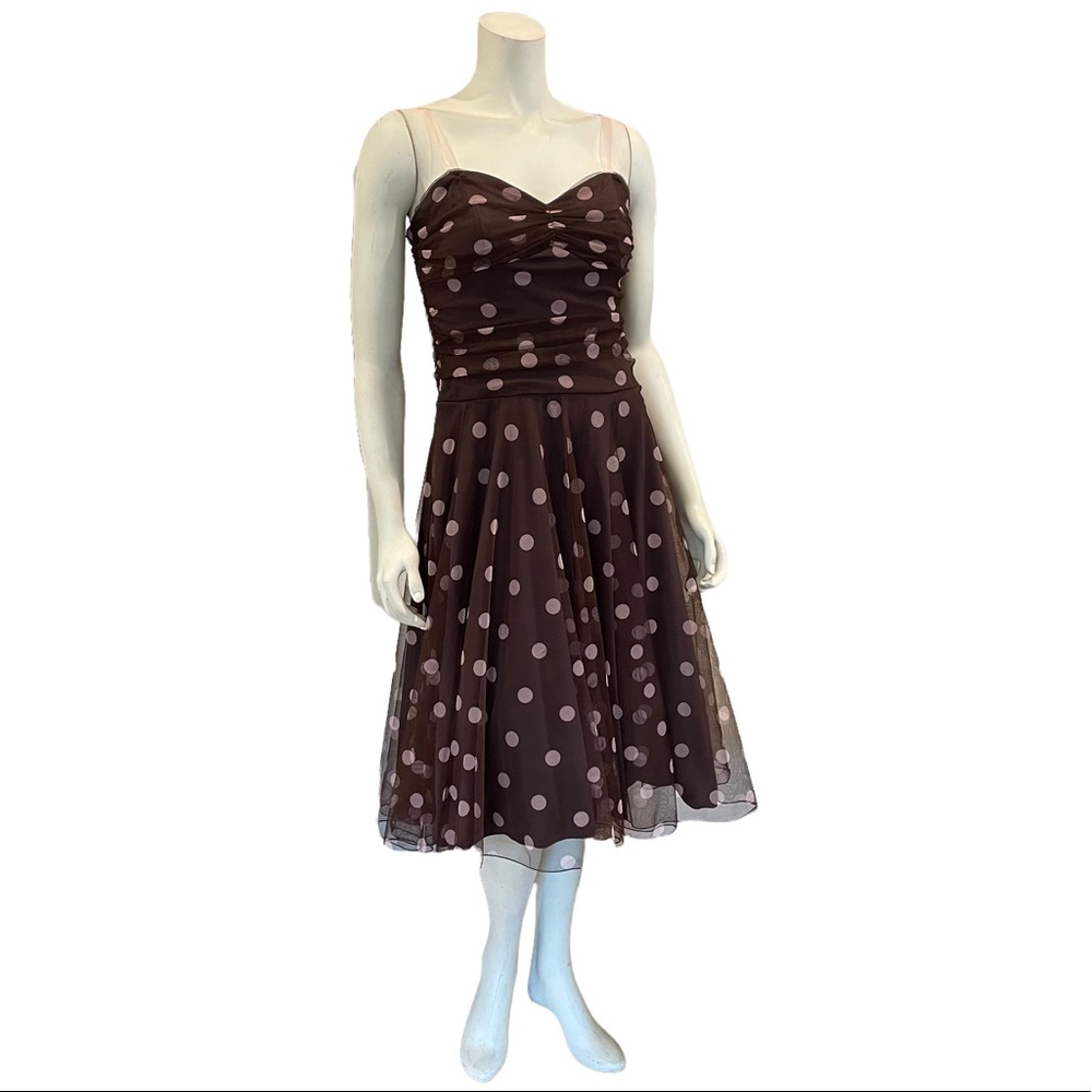 Retro 50s Polka Dot Party Swing Dress